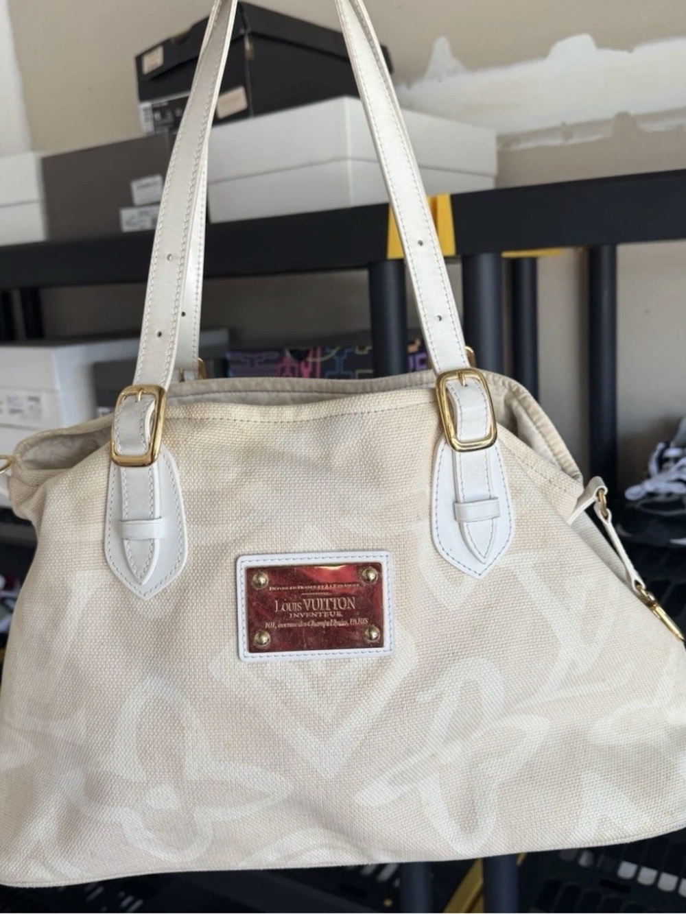 Louis Vuitton LV Tote Bag Tahitienne PM Beige Tahitienne